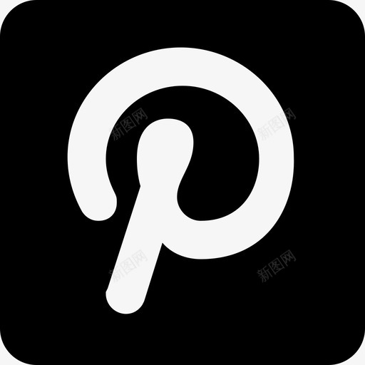 Pinterest标志材料单色图标svg_新图网 https://ixintu.com Pinterest标志 单色 材料设计