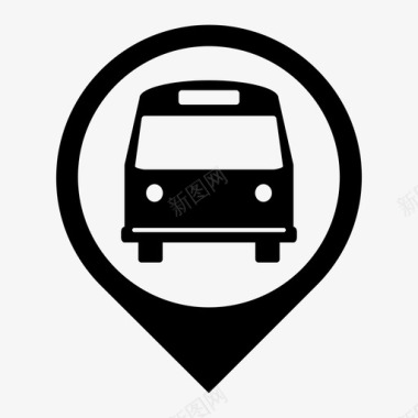 公共汽车站交通工具货车图标图标