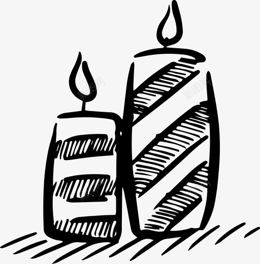 蜡烛庆祝圣诞节图标svg_新图网 https://ixintu.com 圣诞舱口涂鸦 圣诞节 庆典 庆祝 火焰 蜡烛
