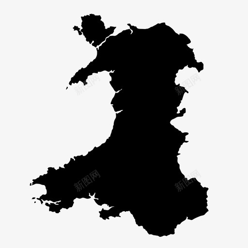 威尔士地图欧洲英国图标svg_新图网 https://ixintu.com 国家 威尔士地图 欧洲 美国 英国