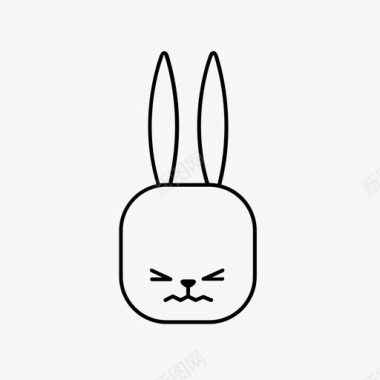 暴躁的兔子复活节兔子图标图标