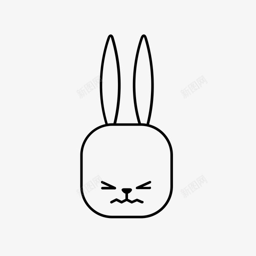 暴躁的兔子复活节兔子图标svg_新图网 https://ixintu.com 兔子 复活节 复活节兔子表情符号 暴躁的兔子