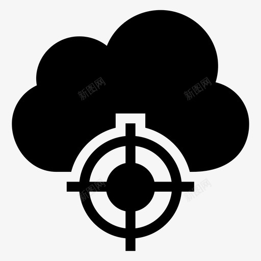 云目标目标靶子图标svg_新图网 https://ixintu.com 云目标 云计算字形图标 圆形 天气 标靶 目标 靶子