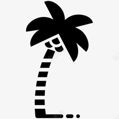椰树海滩种植园图标图标