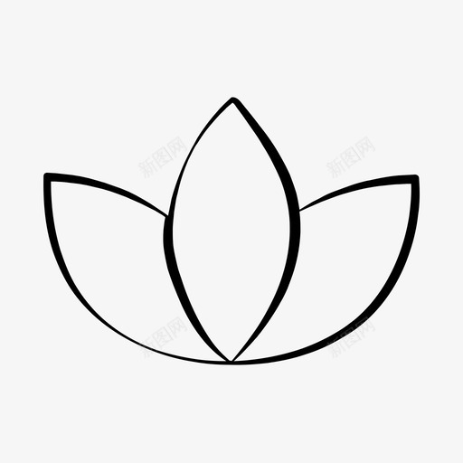 莲花花朵手绘图标svg_新图网 https://ixintu.com 大自然 手绘 花朵 花朵手绘 莲花
