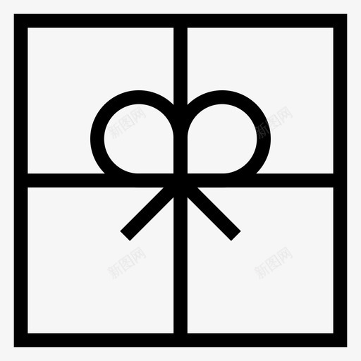 礼物盒子圣诞节图标svg_新图网 https://ixintu.com 圣诞节 盒子 礼物 购物电子商务线图标