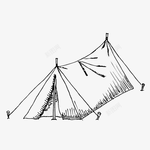 帐篷野营素描图标svg_新图网 https://ixintu.com 夏季 帐篷 手绘 旅游 素描 野营