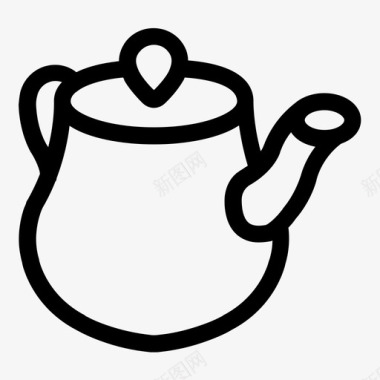 茶壶水壶线条图标图标