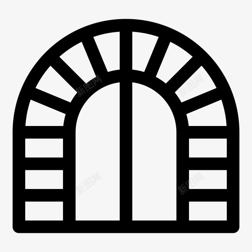 拱门砖石纯线条图标svg_新图网 https://ixintu.com 拱门 砖石 纯线条