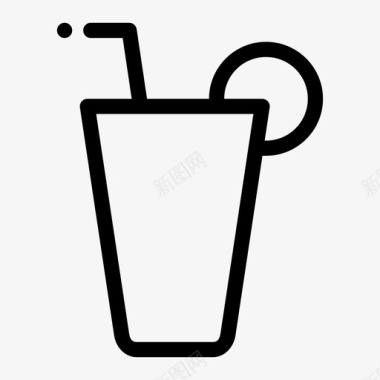 空果汁饮料玻璃杯图标图标