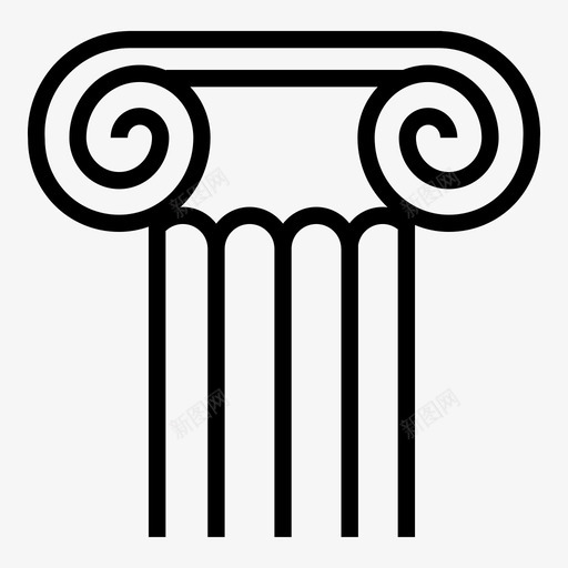 柱子建筑希腊柱图标svg_新图网 https://ixintu.com 博物馆 历史 希腊柱 建筑 杂线 柱子