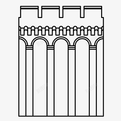 墙片建筑城堡图案图标svg_新图网 https://ixintu.com 城堡图案 城墙 城墙组成 堡垒 墙片 建筑 防御