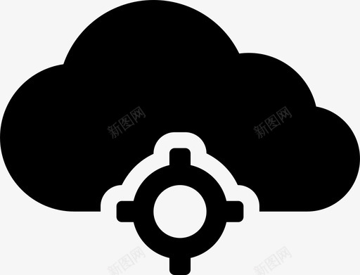 云存储计算数据图标svg_新图网 https://ixintu.com 云存储 云连接填充 位置 地图 定位 数据 计算