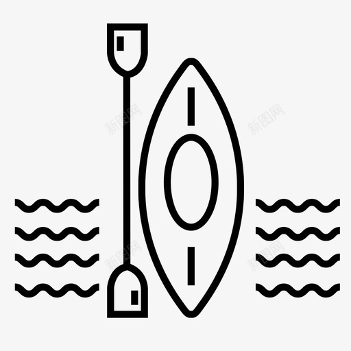 皮划艇小船划船图标svg_新图网 https://ixintu.com 划船 小船 皮划艇 船艇 运动