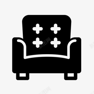扶手椅家用休息室图标图标