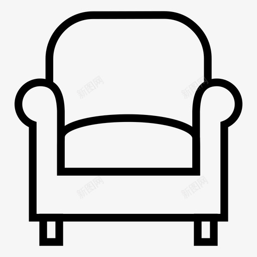 扶手椅家具客厅图标svg_新图网 https://ixintu.com 休息室 客厅 家具 扶手椅 杂线 沙发