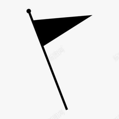 高尔夫旗旗帜旗图标图标