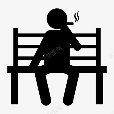 吸烟男士吸烟吸烟休息图标图标