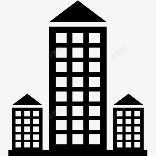建筑城市办公室图标svg_新图网 https://ixintu.com 办公室 办公楼 城市 建筑