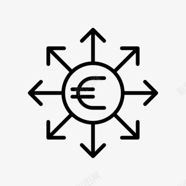 分享欧元金融利润分享图标图标