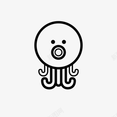 章鱼动物触角图标图标