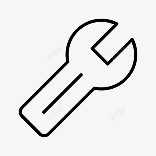 扳手结构设置图标svg_新图网 https://ixintu.com 工作 工具 扳手 结构 营销关闭薄 设置