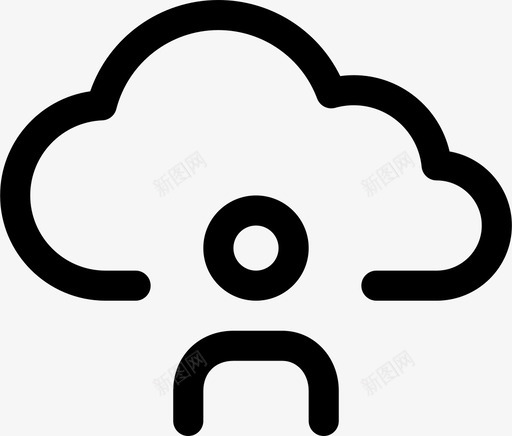 云存储头像计算图标svg_新图网 https://ixintu.com 云存储 云连接 互联网 头像 数据 用户 计算