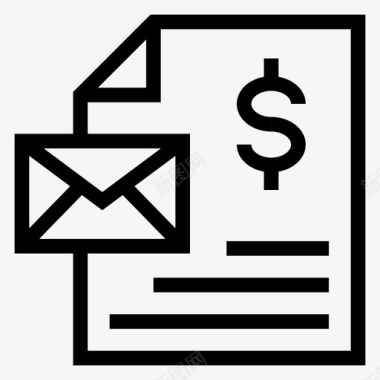电子邮件发票信封信件图标图标
