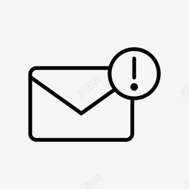 电子邮件警告警告电子邮件注意消息图标图标