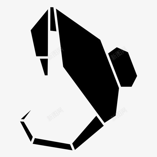 海马动物折叠图标svg_新图网 https://ixintu.com 几何设计 动物 折叠 折纸 折纸动物 海马 纸