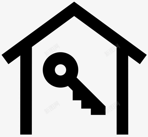 房子钥匙公寓家图标svg_新图网 https://ixintu.com 公寓 地方 家 开放式 房子钥匙