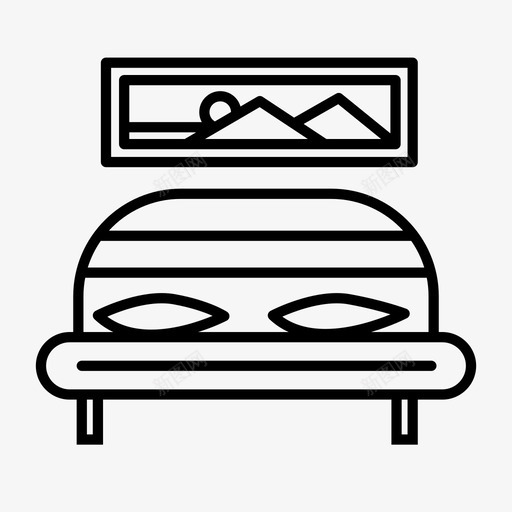 床卧室双人床图标svg_新图网 https://ixintu.com 卧室 双人床 室内 家具 床 沙发 睡眠