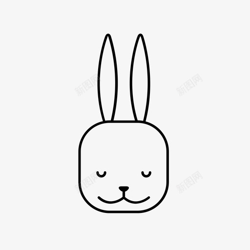 宁静的兔子内容复活节图标svg_新图网 https://ixintu.com 兔子 内容 和平 复活节 复活节兔子表情符号 宁静的兔子