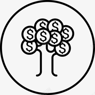 树货币美元图标图标