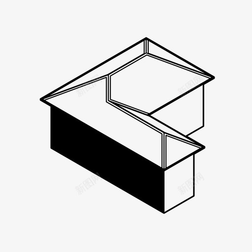 破臀建筑盖图标svg_新图网 https://ixintu.com 屋顶 屋顶类型 建筑 房子 盖 破臀