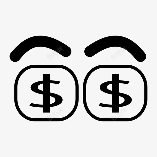 眼睛生意表情图标svg_新图网 https://ixintu.com 生意 眼睛 脸 表情 钱