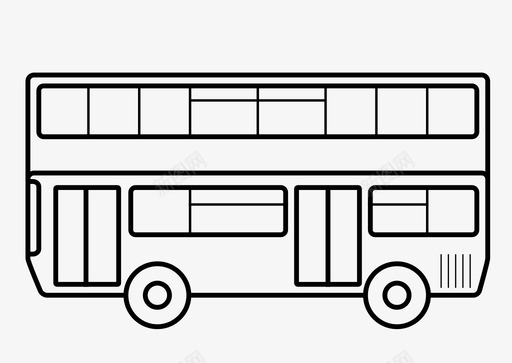 双层巴士公共交通旅游图标图标