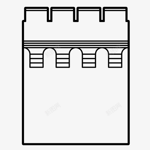 墙片建筑城堡图案图标svg_新图网 https://ixintu.com 城堡图案 城墙 城墙组成 堡垒 墙片 建筑 防御