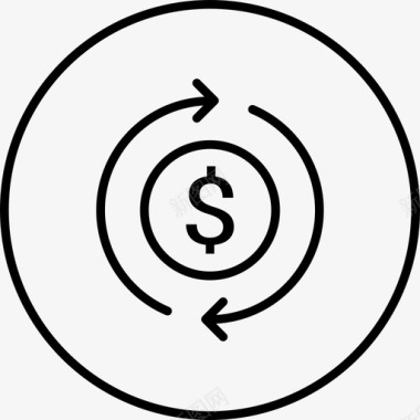 回收美元货币图标图标