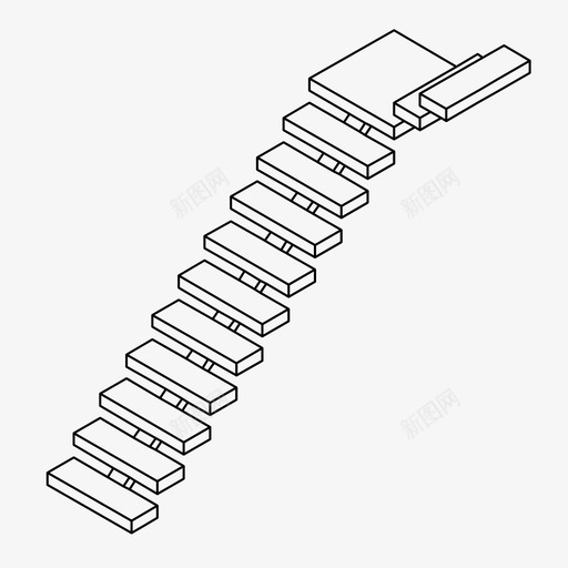 木楼梯上升飞梯图标svg_新图网 https://ixintu.com 上升 木楼梯 梯子 飞梯