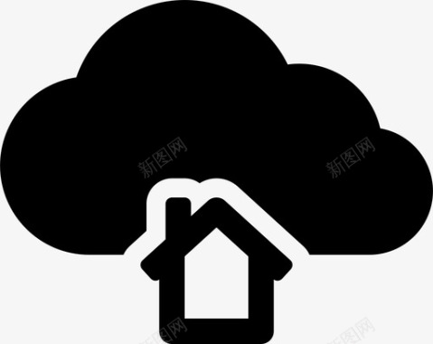 云存储计算家庭图标图标