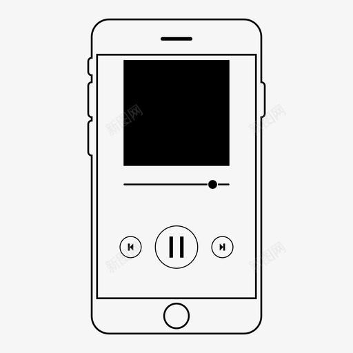 音乐应用程序相册移动图标svg_新图网 https://ixintu.com 播放列表 收音机 歌曲 相册 移动 移动线框 音乐应用程序