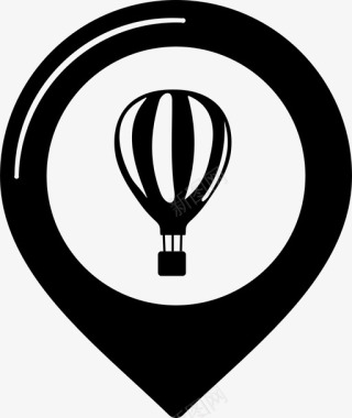 热气球兴趣点地图图标图标