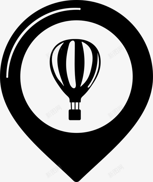 热气球兴趣点地图图标svg_新图网 https://ixintu.com 兴趣点 兴趣点第1部分 图钉 地图 点 热气球