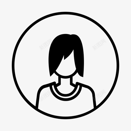 用户头像女性个人资料图标svg_新图网 https://ixintu.com 个人资料 女性 用户头像