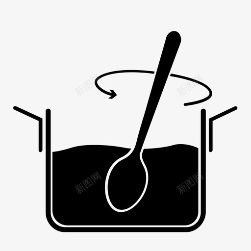 搅拌烹饪混合图标svg_新图网 https://ixintu.com 勺子 厨房配件 搅拌 混合 烹饪 酱 锅