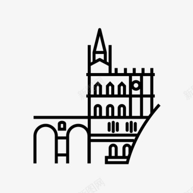 教堂建筑大教堂图标图标