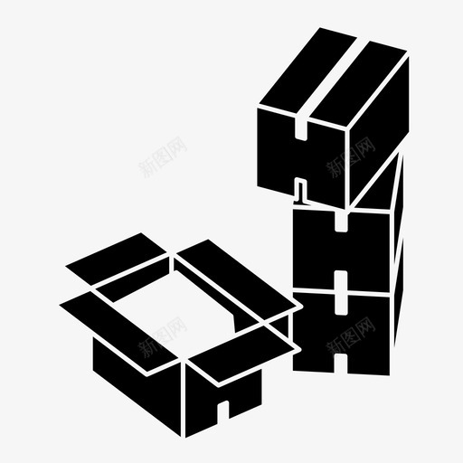 移动箱纸板交货图标svg_新图网 https://ixintu.com 交货 包裹 移动箱 纸板 装运箱