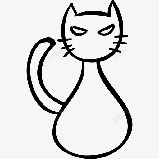 猫轮廓动物万圣节手绘图标svg_新图网 https://ixintu.com 万圣节手绘 动物 猫轮廓