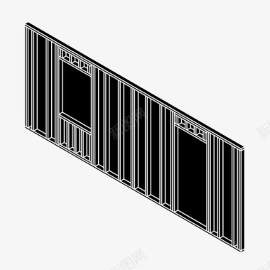 墙体结构建筑木工图标图标